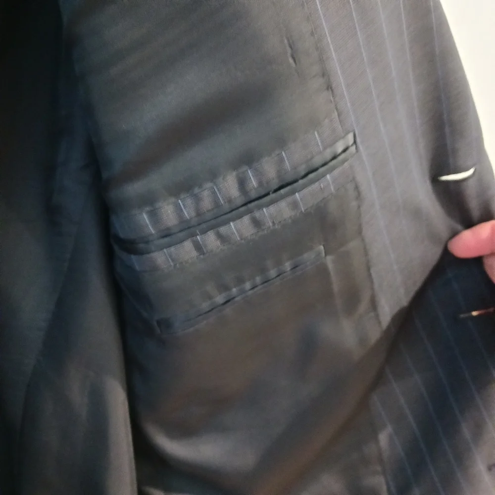XL Ermenegildo Zegna Mens Suit Jacket Striped Traveller Made in Italy Wool Silk